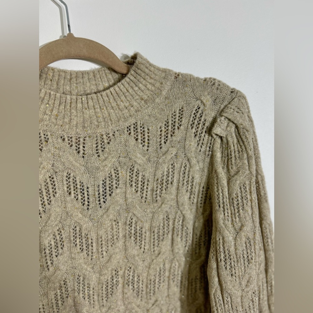 Express Cable Knit Mock Neck Sweater